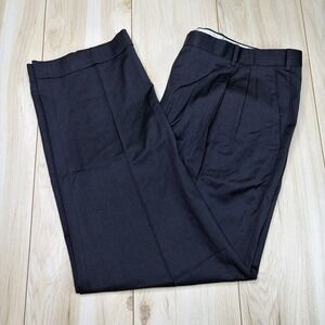 Zanella Bennet Men's Pleated Wool Dress Pants Gray Size 42x31 Trousers Italy